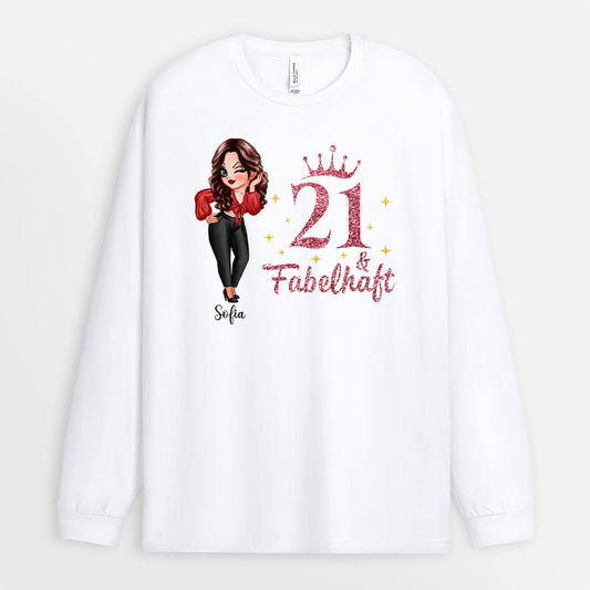 1231NGE1 personalisiertes 21 und toll langarmshirt