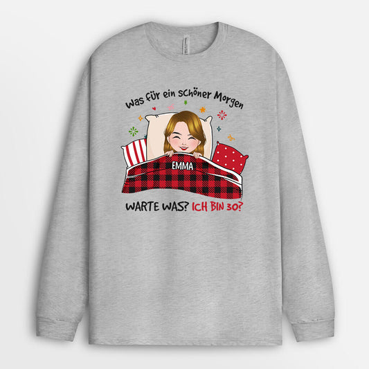 1245nge1 personalisiertes ein toller morgen 30 geburtstag langarmshirt