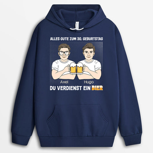 1247HGE1 personalisierter du verdienst ein leckeres bier 30 geburtstag hoodie