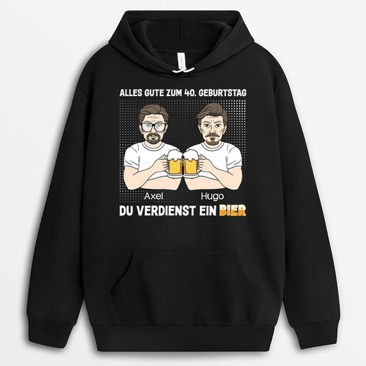 1247HGE2 personalisierter du verdienst ein leckeres bier 40 geburtstag hoodie
