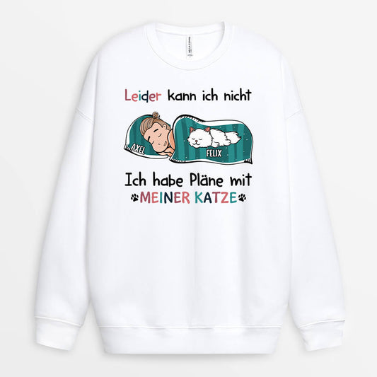 1287WGE1 personalisierter ich habe plane mit meiner sussen katze pullover