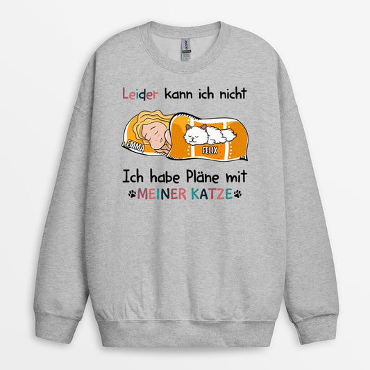 1287WGE2 personalisierter ich habe plane mit meiner sussen katze pullover