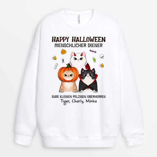 1316WGE1 personalisierter happy halloween menschlicher diener pullover