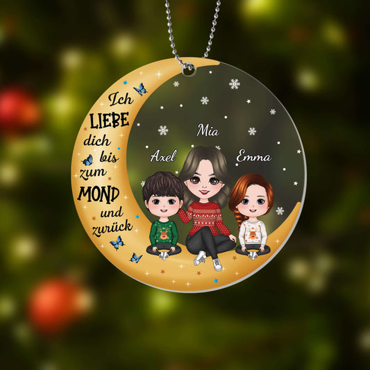 1409OGE2 personalisiertes oma und enkel auf dem mond weihnachten ornament