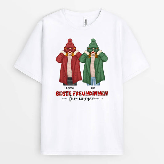 1416AGE1 personalisiertes fur immer besties weihnachten t shirt