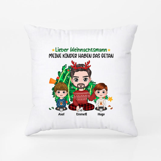 1419PGE1 personalisiertes lieber weihnachtsmann mein sohn hat das getan kissen