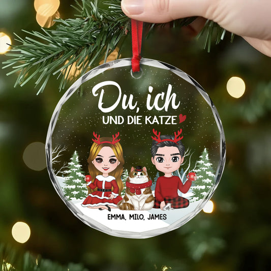 1423OGE2 du ich und die katzen weihnachtsschmuck personalisiert_ paar weihnachten 1423OKU0D