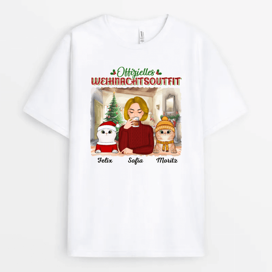 1432AGE1 personalisiertes offizielle weihnachtsoufit mit katze t shirt_1