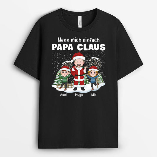 1440AGE1 personalisiertes nenn mich einfach papa klaus weihnachten t shirt
