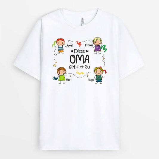 1469AGE1 personalisiertes diese oma gehort zu mit kinder muster t shirt