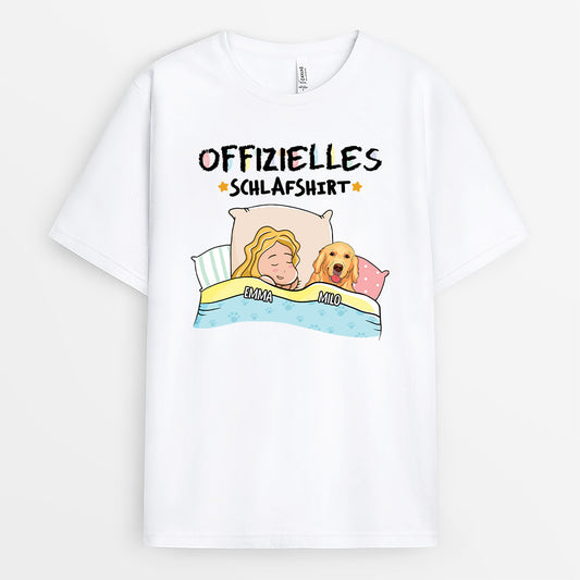 1484AGE1 personalisiertes offizielles schlafshirt mit hunden t shirt