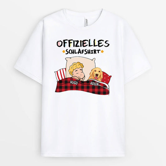 1484AGE2 personalisiertes offizielles schlafshirt mit hunden t shirt