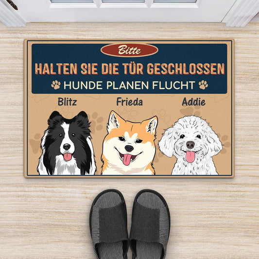1502DGE2 personalisierte bitte tur geschlossen halten hunde planen ihren ausbruch fussmatte_bf757e28 941f 4744 b3c0 2bd8d4c5225f