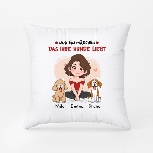 1537PGE1 nur ein madchen das ihre hunde liebt kissen hund personalisiert 1537PKV8D