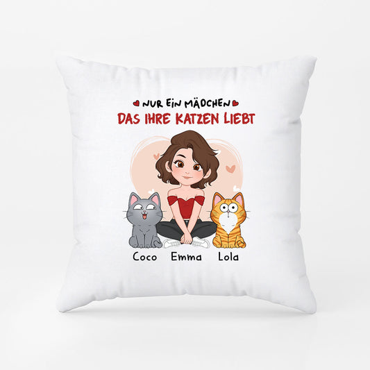 1537PGE1 nur ein madchen das ihre katzen liebt katzen kissen personalisiert 1537PKV8D