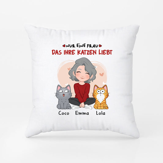 1537PGE2 nur ein madchen das ihre katzen liebt katzen kissen personalisiert 1537PKV8D