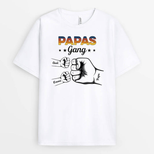 1540AGE1 personalisiertes papas bande mit faust t shirt