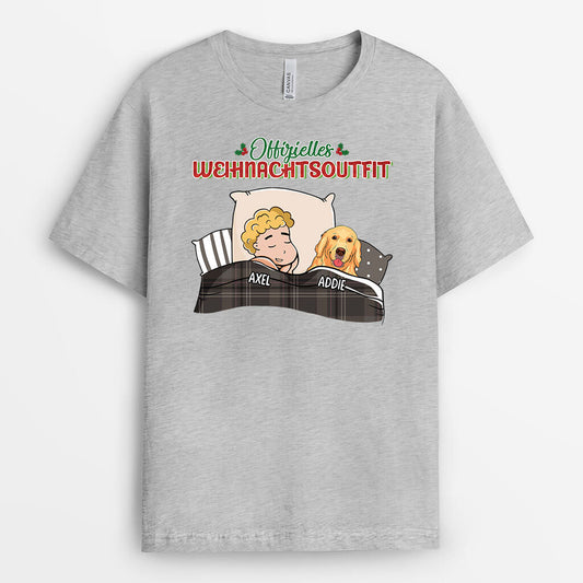 1543AGE1 personalisiertes offizielles weihnachtsoutfit mit hunden t shirt