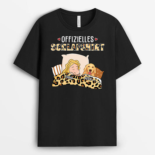 1622AGE1 personalisiertes offizielles schlafshirt mit hunden t shirt