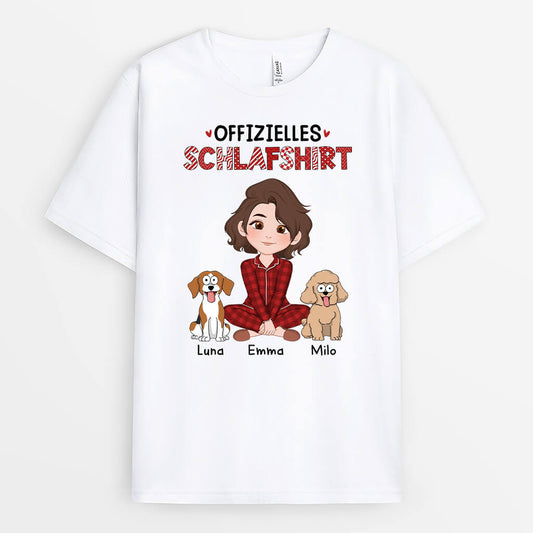 1633AGE1 personalisiertes offizielles schlafshirt mit hunden t shirt