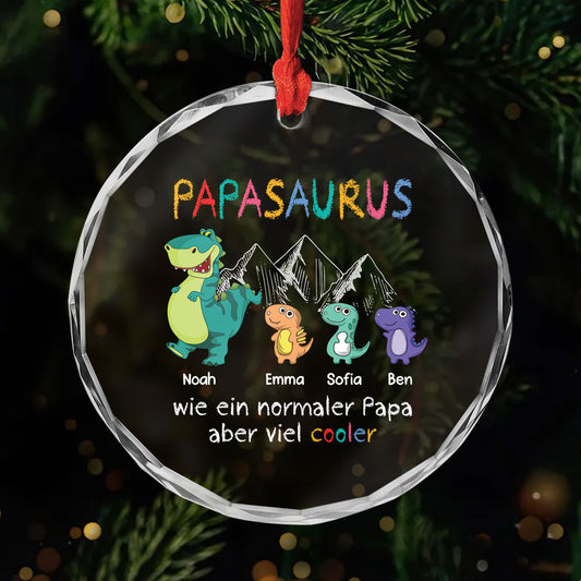 1636OGE1 papasaurus mamasaurus personalisierte glas ornamente mama papa 1636O9V0B