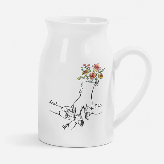 1672OGE1 hand in hand blumen personalisiertes geschenk keramik vase oma mama 1672o6p5a