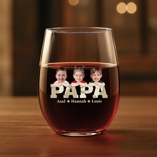 1717IGE1 papa kinder mit gesicht _personalisiertes weinglas ohne stiel papa 1717IKH8B