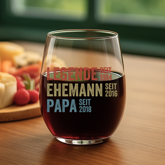 1732IGE2 die legende opa seit _personalisiertes weinglas ohne stiel opa 1732I