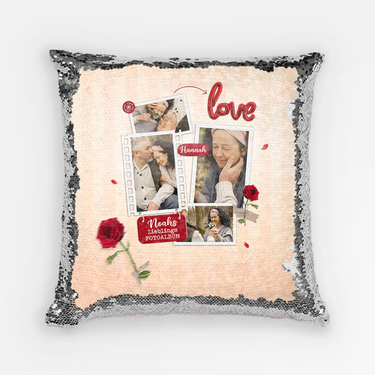 1781PGE1 personalisiertes lieblings fotoalbum von pailletten kissen