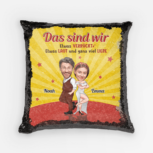 1820PGE1 personalisiertes das sind wir pailletten kissen