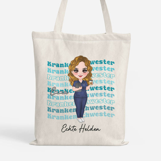 1844BGE1 personalisierte krankenschwester helden des wirklichen lebens tragetasche