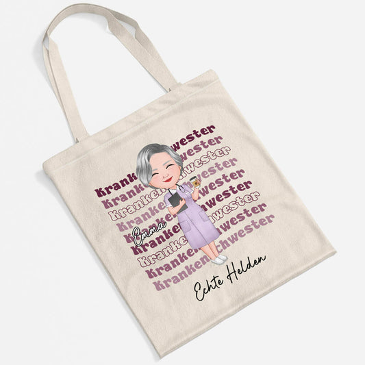 1844BGE2 personalisierte krankenschwester helden des wirklichen lebens tragetasche