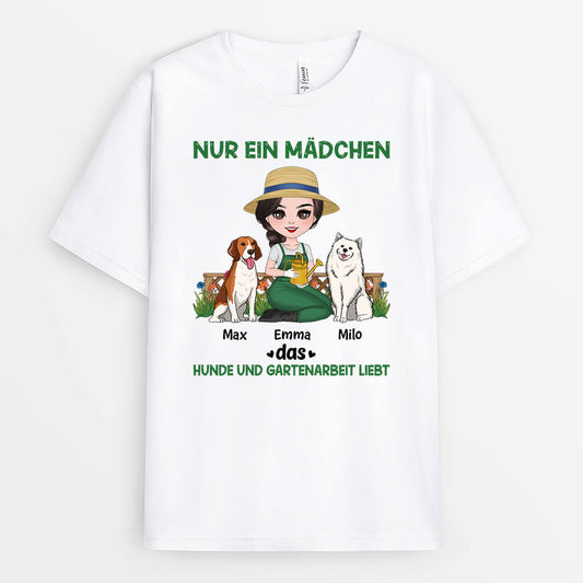1859AGE1 personalisiertes nur eine frau die hunde liebt t shirt