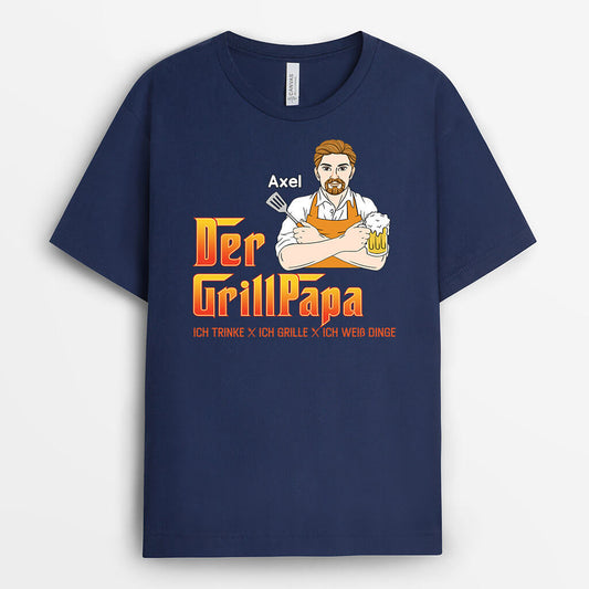 1884AGE1 personalisiertes die grillmutter der grillvater t shirt