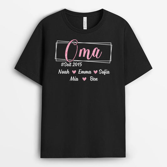 1968AGE1 personalisiertes oma mama gegrundet t shirt