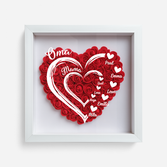 1969OGE1 omas mama kinder herzen blumen 3d bilderrahmen personalisiert oma 1969O