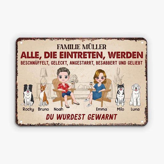 1991EGE1 personalisiertes alle die eintreten werden beschnuffelt geleckt angestarrt angesabbert und geliebt turschild_5349687f b3f6 4020 993d d586234d8a25