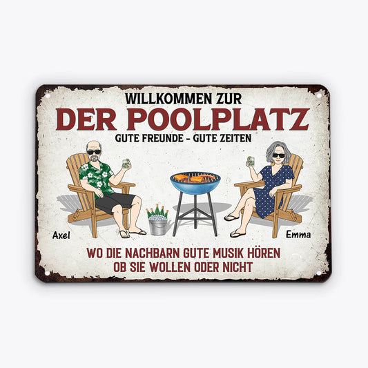 2005EGE1 personalisiertes willkommen in der terrassenbar turschild