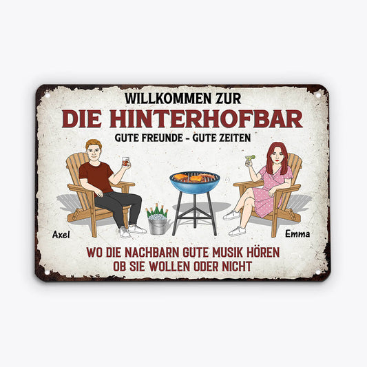 2005EGE2 personalisiertes willkommen in der terrassenbar turschild