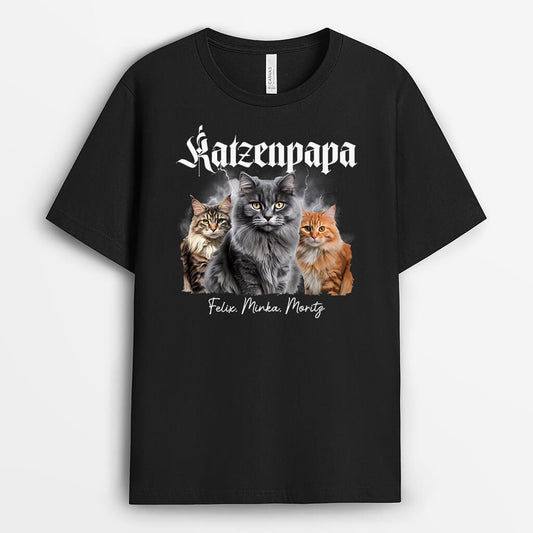 2022AGE2 personalisiertes katzenpapa katzenmama t shirt