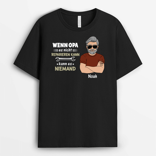 2027AGE2 personalisiertes wenn papa es nicht reparieren kann kann es niemand t shirt