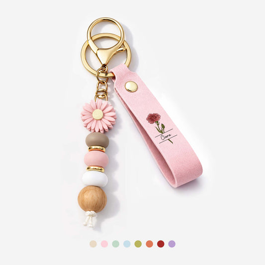 2142MGE1 name _ blume personalisiertes geschenk uv druck daisy schlusselanhanger perlen mamaoma 2142mjcl7a_1