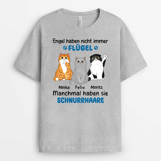 2176AGE2 personalisiertes engel haben nicht immer flugel manchmal haben sie schnurrhaare katzen t shirt