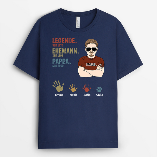 2204AGE2 personalisiertes legende ehemann papa opa seit t shirt 2204a6a8b