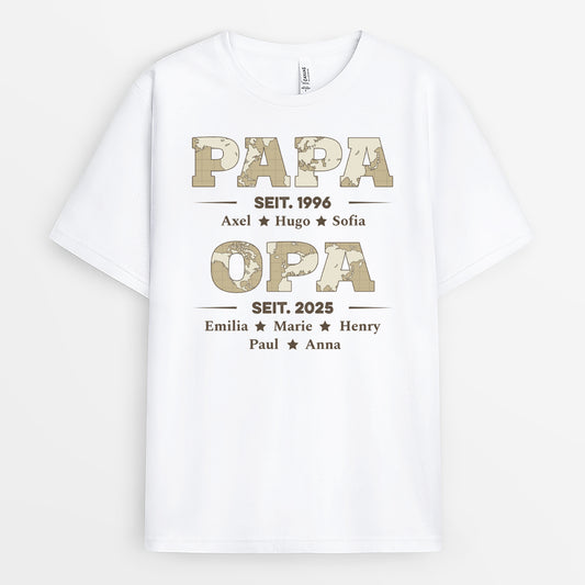 2315AGE1 opa papa seit weltkarten weisses t shirt papa opa personalisiert_ 2315A5T5B