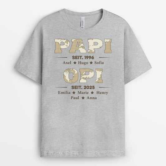 2315AGE2 opa papa seit weltkarten weisses t shirt papa opa personalisiert_ 2315A5T5B