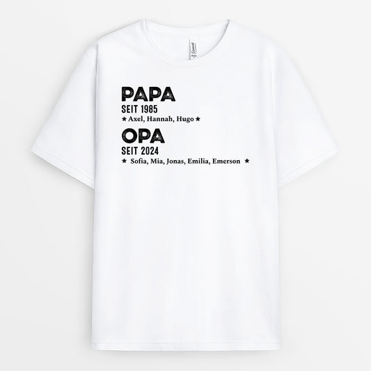 2318AGE1 personalisiertes papa opa seit t shirt 2318a5a5b