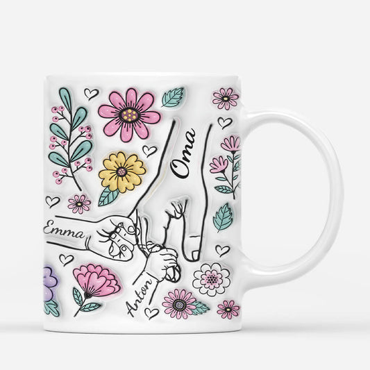 2408MGE2 personalisierte mama und kinder blumen tasse_35b89b56 f72b 40f7 9732 228a86330888