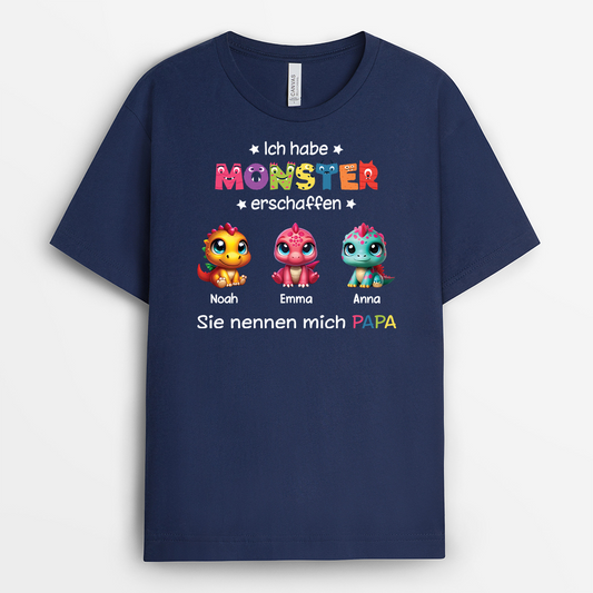 2414AGE2 personalisiertes ich habe monster erschaffen sie nennen mich opa papa dinosaurier t shirt 2414a5d5b