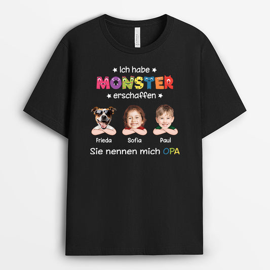 24155GE1 personalisiertes ich habe monster erschaffen sie nennen mich opa papa kinder und haustiere t shirt 2415_7b92f5fb 18c1 4dae 8957 4f1fc5393aa0